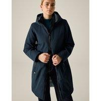 Regatta Marron Waterproof Hooded Longline Raincoat Navy
