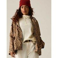 Regatta Bayletta Waterproof Leopard Print Hooded Jacket Brown
