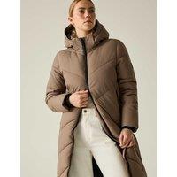 Regatta Merida Padded Water Repellent Hooded Jacket Brown