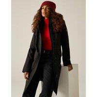 Regatta Ramona Hooded Padded Longline Raincoat Black