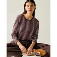 Regatta Federica Jersey Striped Top Burgundy