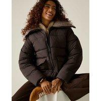 Regatta Kayana Borg Collar Puffer Jacket Brown
