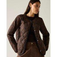 Regatta Maia Leopard Print Quilted Jacket Brown