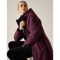 Regatta Marron Waterproof Hooded Longline Raincoat Purple