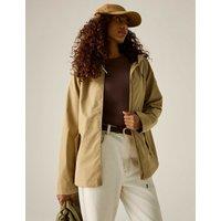 Regatta Bayletta Waterproof Leopard Print Hooded Jacket Beige