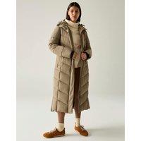 Regatta Eloria Hooded Longline Puffer Coat Brown