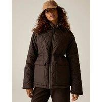 Regatta Amira Quilted Padded Cord Collar Jacket Brown