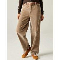 Regatta Cotton Rich Cord Wide Leg Trousers Beige