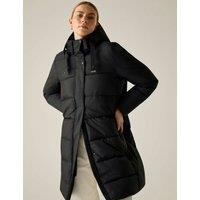 Regatta Eryn Hooded Quilted Padded Longline Jacket Black