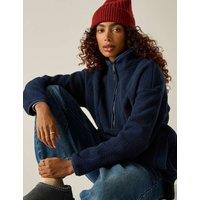 Regatta Frankie Borg Funnel Neck Longline Sweatshirt Navy