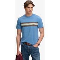 Superdry & Co Pure Cotton Chest Stripe Crew Neck T-Shirt Blue