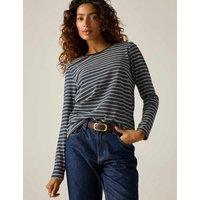 Regatta Federica Jersey Striped Top Navy
