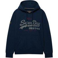 Superdry & Co Cotton Rich Logo Graphic Hoodie Blue
