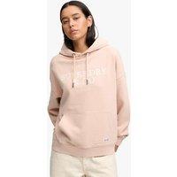 Superdry & Co Cotton Rich Embroidered Oversized Hoodie Pink