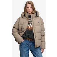 Superdry & Co Water Resistant Hooded Relaxed Puffer Jacket Brown
