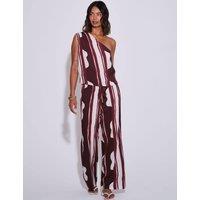 South Beach Striped One Shoulder Cami Top Multi