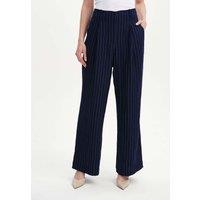 Finery London Striped Wide Leg Trousers Navy Mix