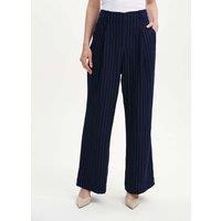 Finery London Striped Wide Leg Trousers Navy Mix
