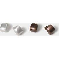 M&S 2 Pack Brushed Square Stud Earrings White Mix