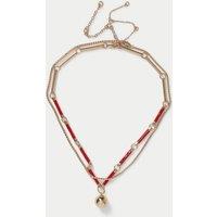 M&S Mini Cylinder Necklace Gold Mix