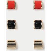 M&S 3 Pack Square Stud Earrings Multi