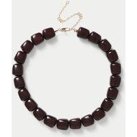 M&S Burgundy Resin Pebble Necklace Burgundy
