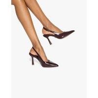 Kurt Geiger Adina Stiletto Heel Slingback Court Shoes Burgundy
