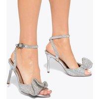 Kurt Geiger Sparkle Ankle Strap Stiletto Heel Sandals Silver