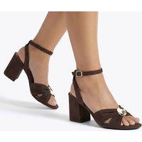 Kurt Geiger Buckle Block Heel Sandals Brown