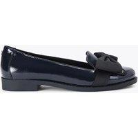Kurt Geiger Leather Bow Flat Ballet Pumps Navy