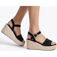 Kurt Geiger Rhoda Woven Flatform Espadrilles Black