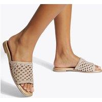 Kurt Geiger Rhoda Woven Flat Mules Gold