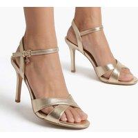 Kurt Geiger Soraya Ankle Strap Stiletto Heel Sandals Gold