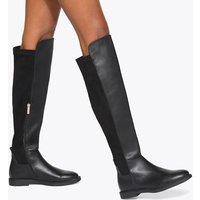Kurt Geiger Faux Suede Flat Knee High Boots Black