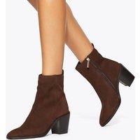 Kurt Geiger Suede Block Heel Pointed Ankle Boots Brown