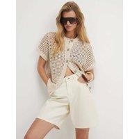 River Island Button Through Knitted Waistcoat Gold