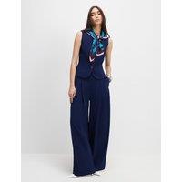 River Island Wide Leg Trousers Navy