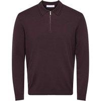 ONLY & SONS Tipped Half Zip Jumper Brown