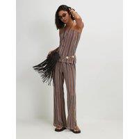 River Island Metallic Striped Bandeau Top Orange Mix