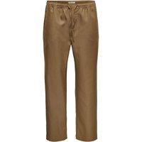 ONLY & SONS Loose Fit Twill Trousers Brown