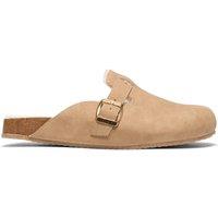 Clarks Faux Fur Lined Clog Slippers Sand