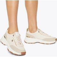 Kurt Geiger Lace Up Logo Detail Chunky Wedge Trainers Cream