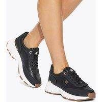Kurt Geiger Lace Up Logo Detail Chunky Wedge Trainers Black