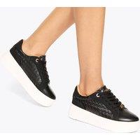 Kurt Geiger Lace Up Weave Detail Flatform Trainers Black