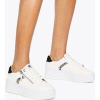 Kurt Geiger Lace Up Zip Detail Flatform Trainers White