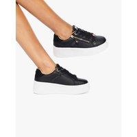 Kurt Geiger Lace Up Zip Detail Flatform Trainers Black