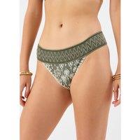ACCESSORIZE Floral Band High Leg Bikini Bottoms Khaki