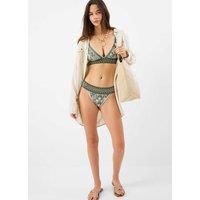 ACCESSORIZE Floral Embroidered Bikini Top Khaki
