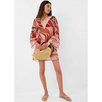 ACCESSORIZE Printed Mini V-Neck Beach Cover Up Kaftan Multi