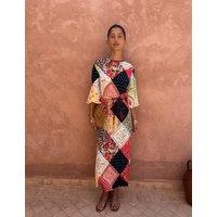 Never Fully Dressed Printed Midaxi Waisted Dress Cream Mix